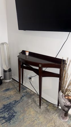 Dark Wood Demilune Table