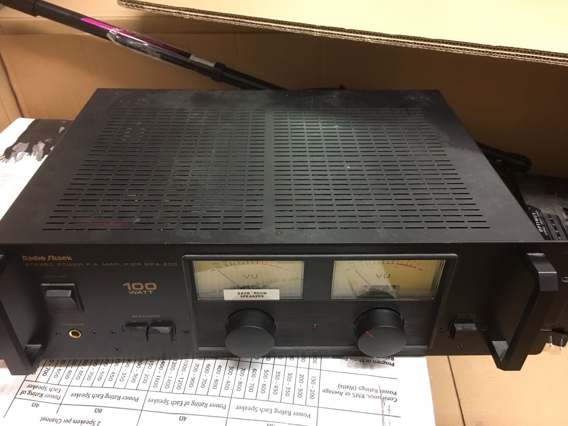 Radio Shack MPA-200 Stereo Power Amplifier