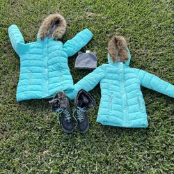 Girls Puffer Jackets/Boots/Hat