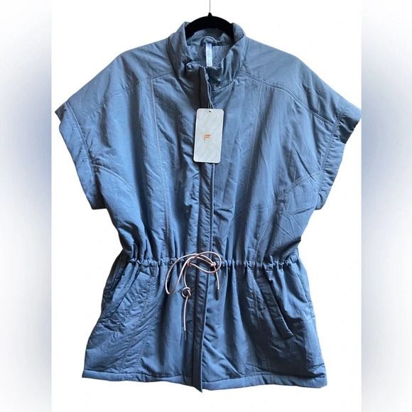 NWT Fabletics Riley Woven Trapunto Zip Up Vest Sz XL