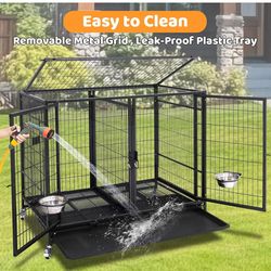 Dog Pet Cage Kenenls Size 43 With Divider And Feeding Bowls New In Box 📦