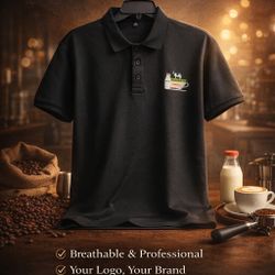 Custom Polo Shirts With Your Logo For Coffee Shops / Milk Tea Shops / Food & Beverage / Branded Staff Uniforms