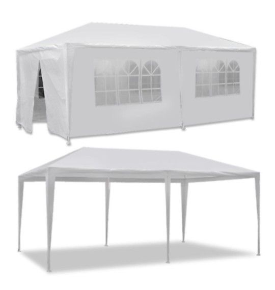 10'x20' Outdoor Canopy Tent. W ('hite Gazebo Pavilion with 6 Side Walls/'1
