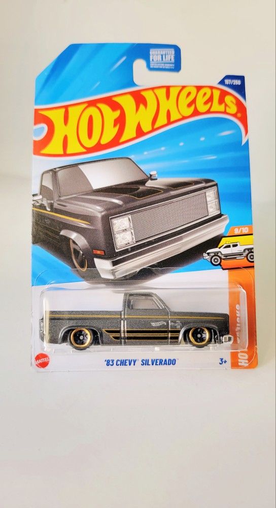 Hotwheels '83 Silverado Grey and Black Gold