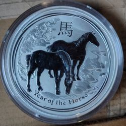 2014 Australia 1 kilo Silver Lunar Horse BU