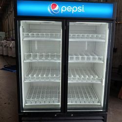 Double Door Beverage Cooler/Refrigerator 