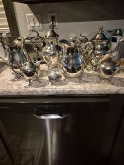 Silver-Plated Tea and Coffee Service Set, very well taken care of!