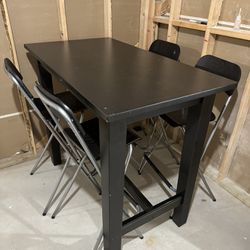 Bar table With Foldable Stools