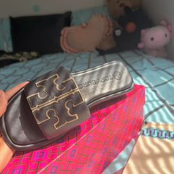 Tory Burch Black Slides