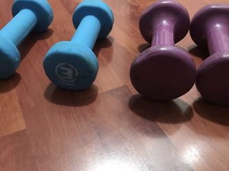 ONE set Of 3 Pound Dumbells