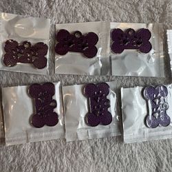 Dog Tags Stainless Steel Purple 10 Pcs