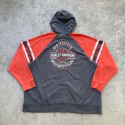 Distressed Harley Davidson Full Zip Hoodie