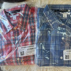New 2-Amazon Essentials Men’s Dress Shirts Size XL