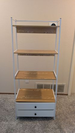 4 tier bookshelf with drawers