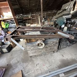 trailer Frame with Rims And Tongue Hitch