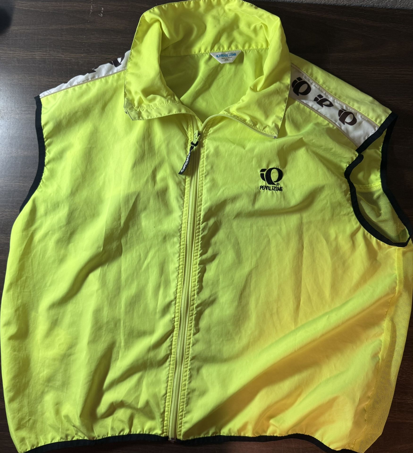 Pearl Izumi Vest Men Yellow High Visibility Elite Cycling Zip Reflective XXL