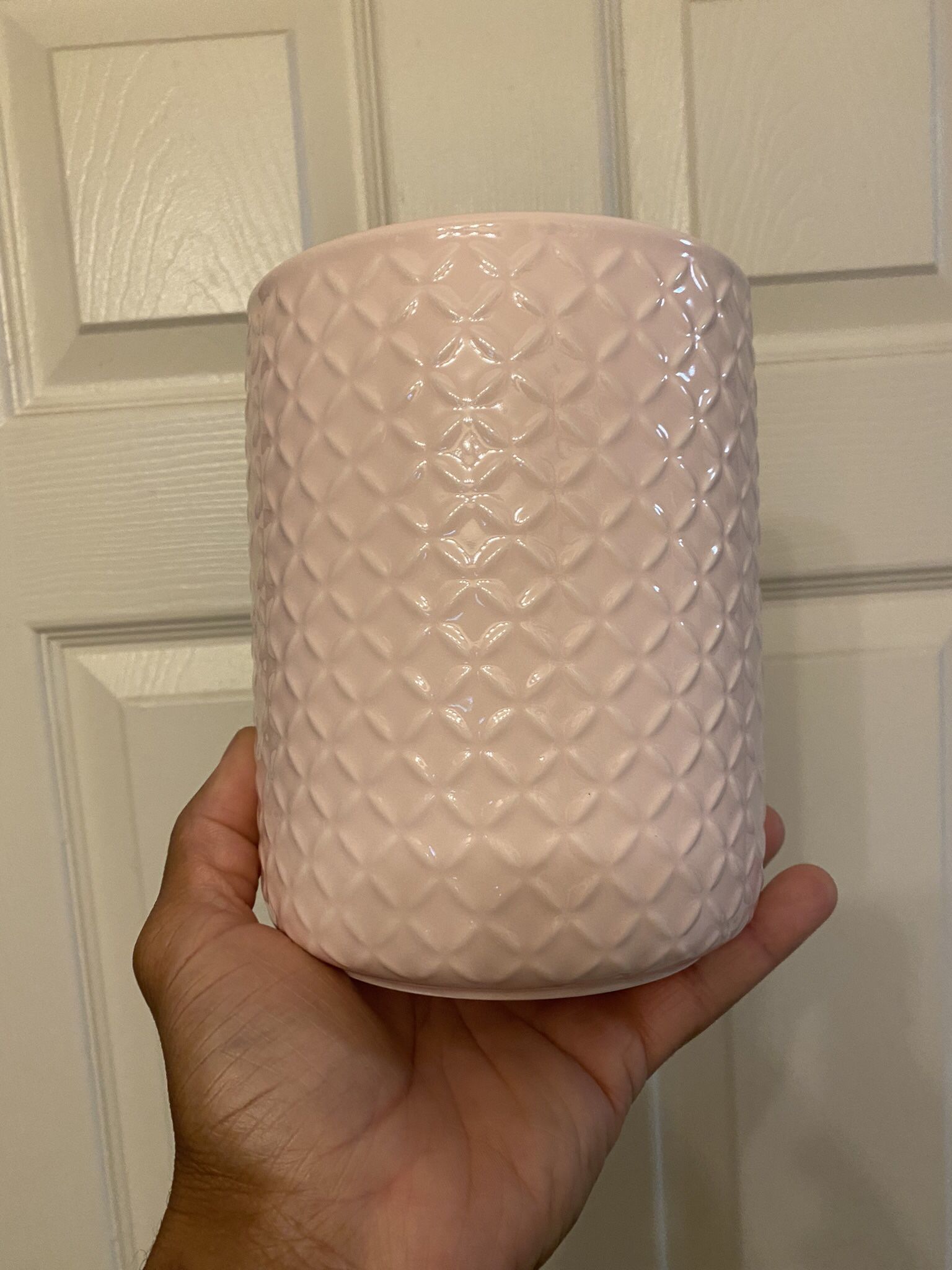 Beautiful, Soft Pink, Ceramic Planter | Tall |  High Quality | Well Made | Cache Pot | Indoor | Flowers, Plants, Succulents | 5” Wide, 7” Tall