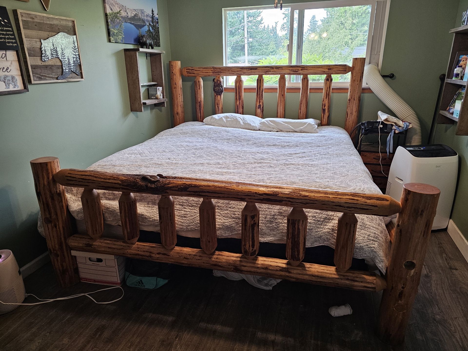 Log California King Bed Frame