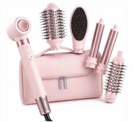 MESCOMB 6 in 1 Hot Air Styler Wrap with Auto Curlers,Fast Drying Powerful Hair Styler&Straightener, Volumizing/Curling & Fast Styling Tool, No Heat Da