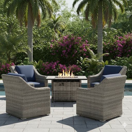 Outdoor Patio Furniture Set With Fire Pit