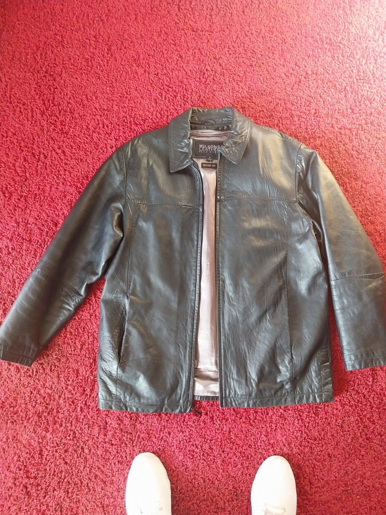 Black Leather Jacket Size S