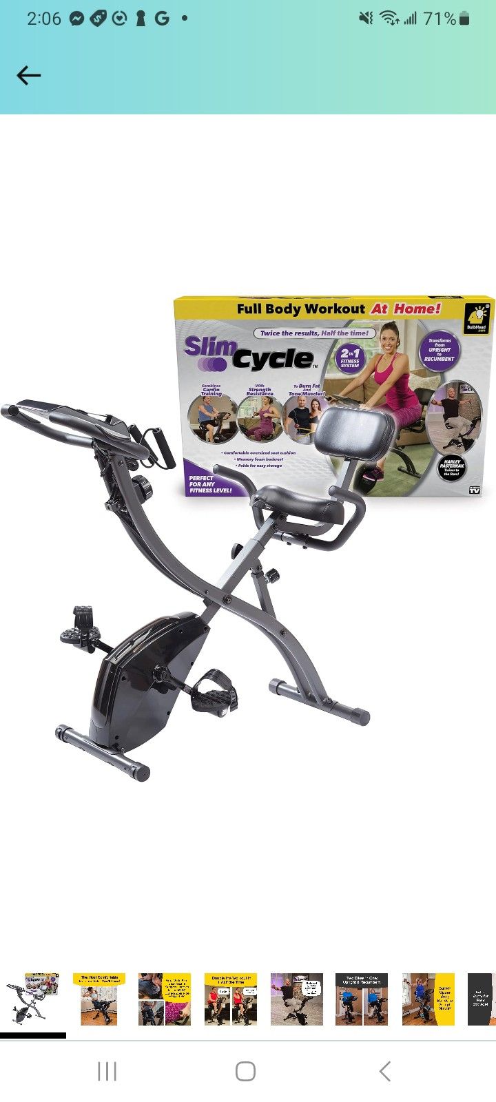 BulbHead As Seen On TV Slim Cycle Stationary Bike, Most