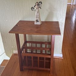 Wood Side Table Or Magazine Holder
