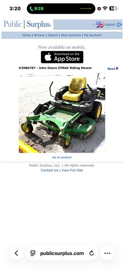 John Deere 775 zero turn lawnmower