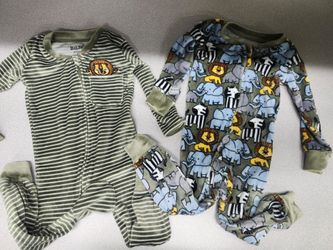 2 Mick Mack LTD Striped Lion & Safari Pajamas Size 12 months