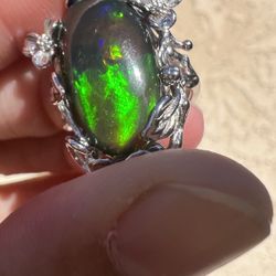 Ethiopian black opal ring 