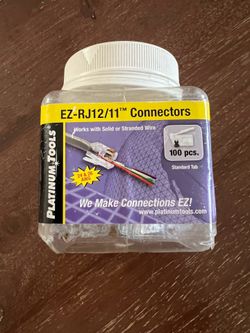 RJ11  pass thru connectors-open box  97 pieces