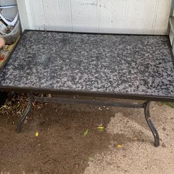 Beautiful Nice Glass & Granite Coffee Table Patio For Sale