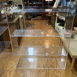 Modern Clear Lucite Acrylic Shelf Bookshelf - $225 EACH