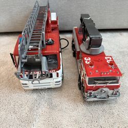 Large Fire Truck Toy Set (2 Trucks) – Ladder & Rescue Truck