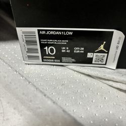 Jordan 1 low court purple white