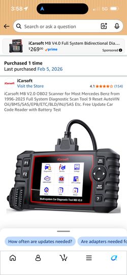 iCarsoft MB V2.0 OBD2 Scanner for Most Mercedes Benz