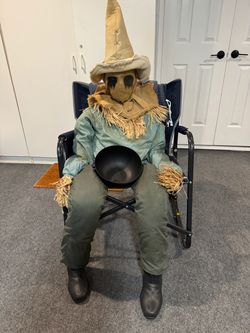 Spirit Halloween Sitting Animatronic Scarecrow