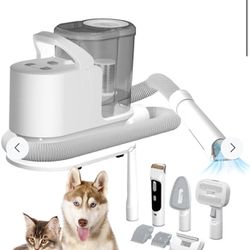 Pet Grooming Vacuum TSA008 & Dog Grooming Kit Suction 99% Hair,Low Noise Dog Grooming Vacuum and 3 Mode Suction Dog Clipper