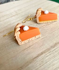 Handmade Miniature Pumpkin Pie Earrings I Thanksgiving