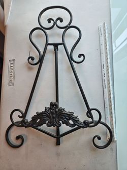 Vintage-Style Wrought Iron Countertop Display Easel / Cookbook Stand