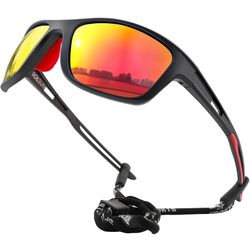 Sports Polarized Sunglasses For Men:Wrap Around Sunglasses UV Protection, Cycling Fishing Pugs Sun Glasses For Woman