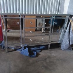 Mirrored Buffet Dresser Sideboard Credenza
