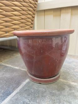 Large Glazed Terra Cotta Planter