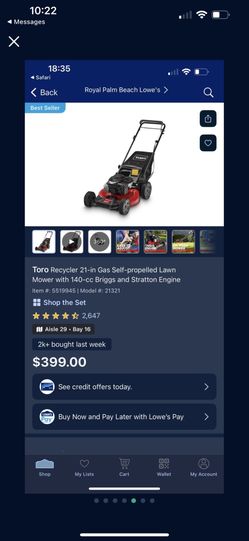 Turo self Propel Mower 21” New 