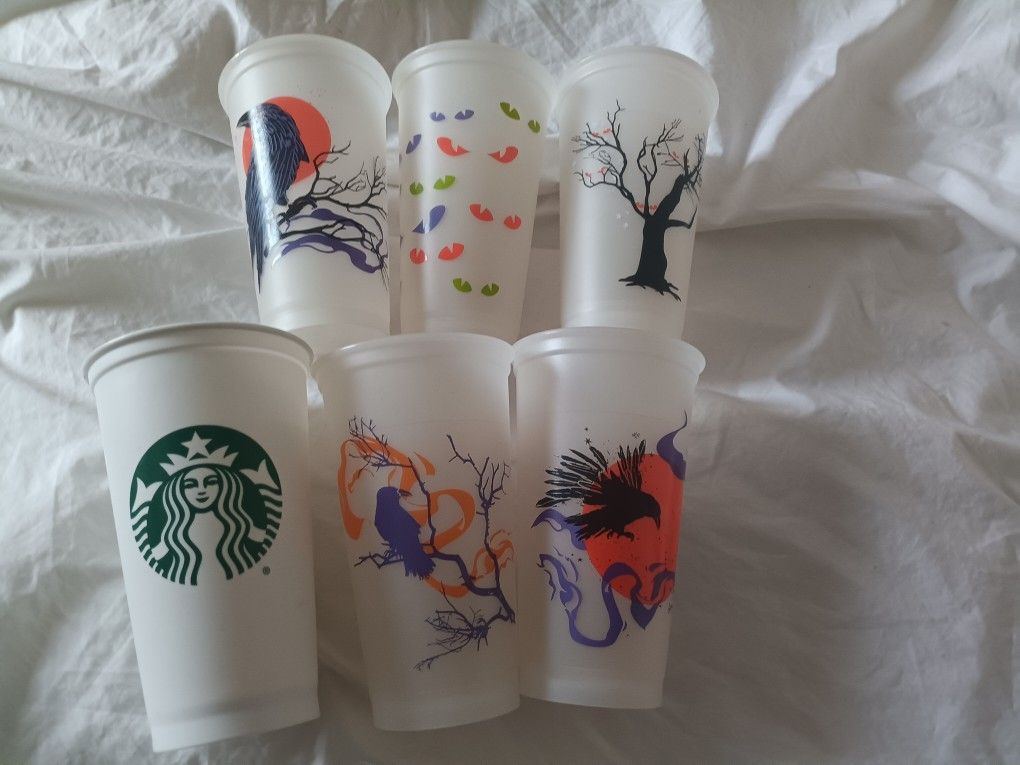 6 Starbucks Halloween Cups 