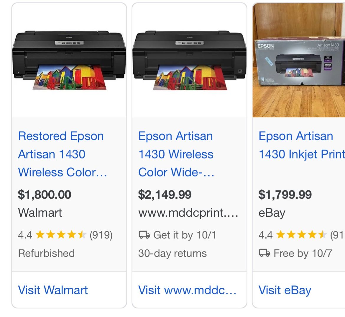 Epson Artisan 1430 Wide-Format Photo Printer
