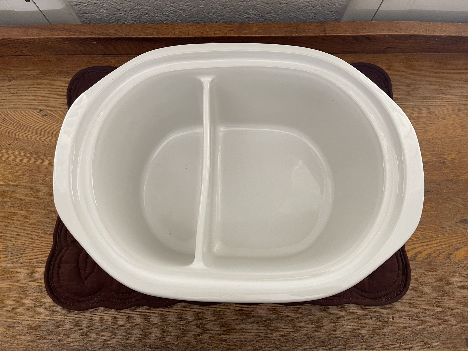Rival Crock Pot Divided Stoneware Insert