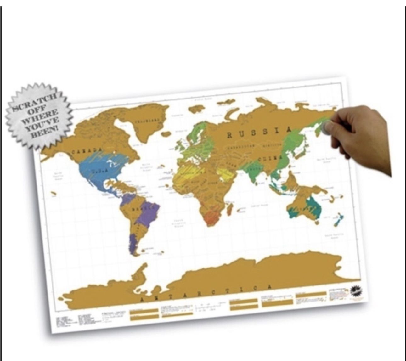 Brand new! Scratch Off World Map Original by Luckies of London (UK), large sz