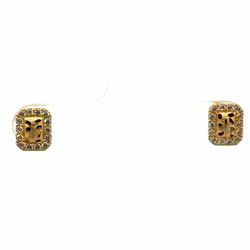 Men’s or Women’s 10k Yellow Gold CZ Cubic Zirconia Rectangular Nugget Stud Earrings GP3130929