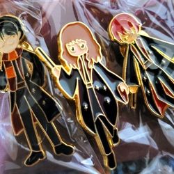 Cute Harry Potter Collectible Enamel Pin Set Lot Hermione Harry Ron Brand New!!